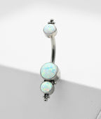 Haute Couture White Opal Navel Curve (1HN) by LeRoi