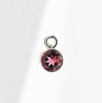 Pink Tourmaline & White Gold Charm