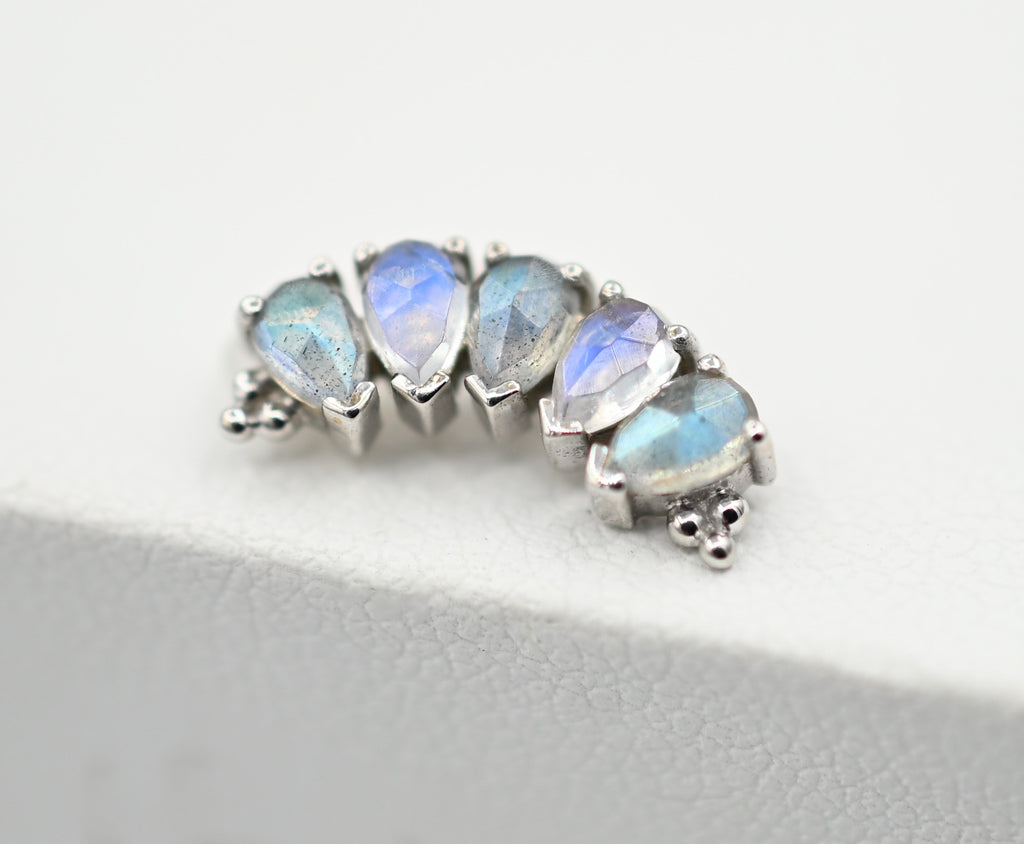 Labradorite & Rainbow Moonstone Pear Panaraya by BVLA