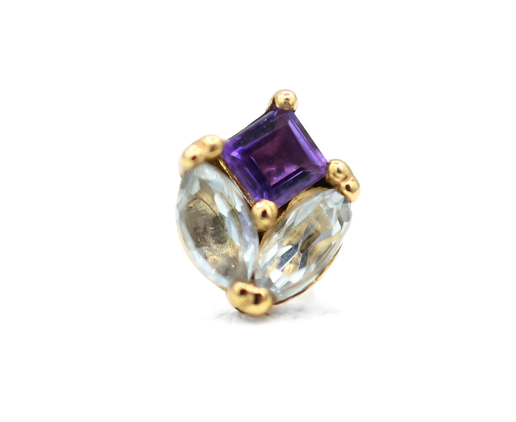 Bloom (Sky Blue Topaz + Amethyst) by Quetzalli Jewelry