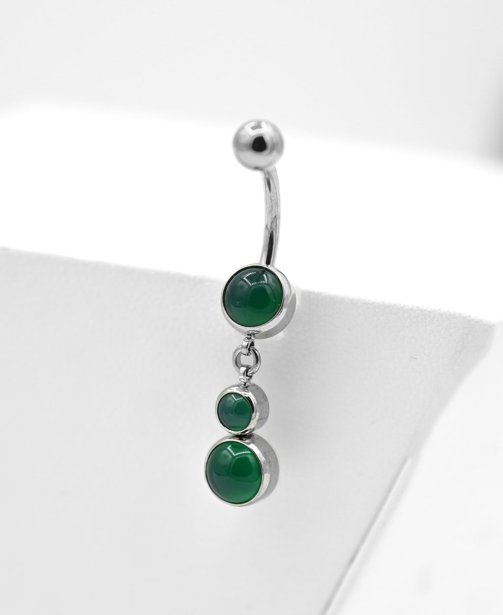 Double Natural Stone Dangle Navel Curve by Industrial Strength