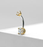 4 Prong Round Hybrid Fancy Navel Curve by LeRoi