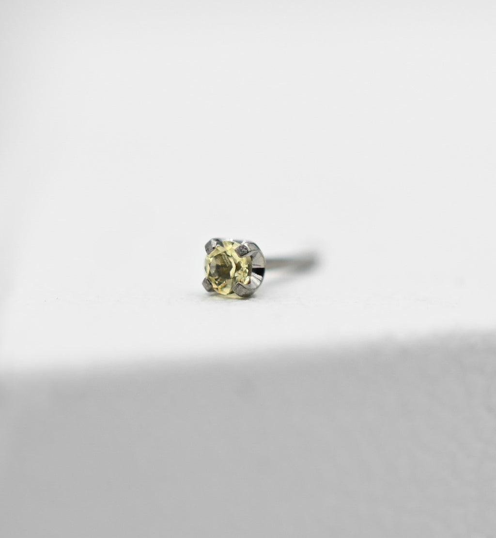Citrine Yellow CZ Prong by NeoMetal
