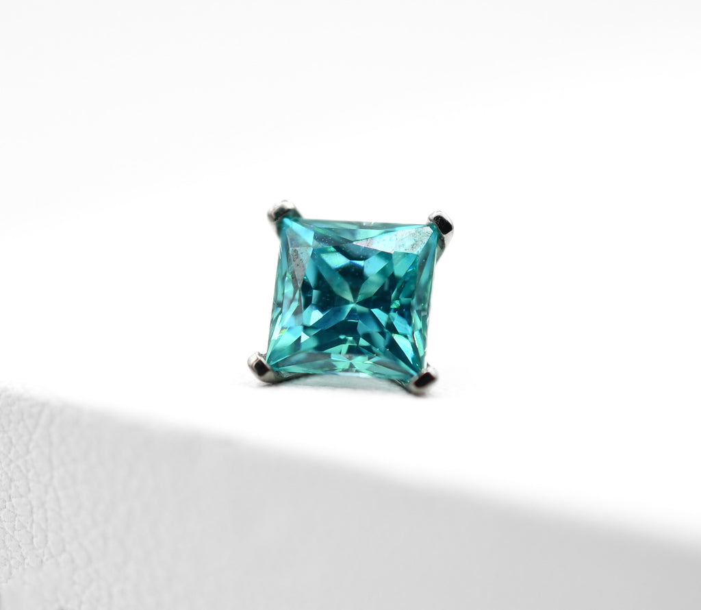 6mm Threaded Princess Cut CZ by Industrial Strength