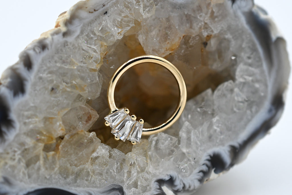 Gemma Trios CZ Seam Ring by Buddha Jewelry