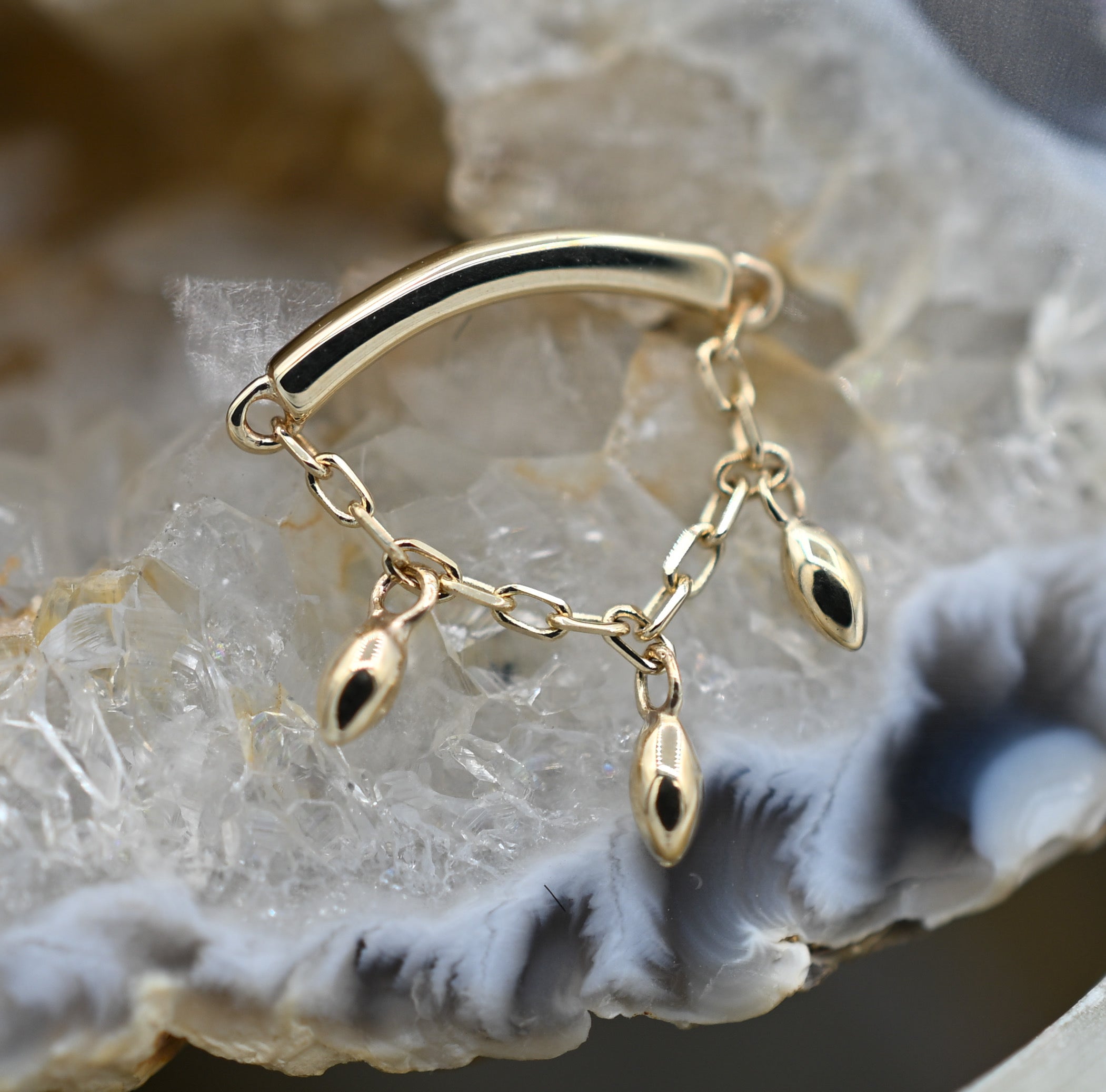 Dripping Marquise Bead Bar End by Modern Mood