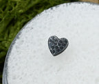 Hammered Black Niobium Heart