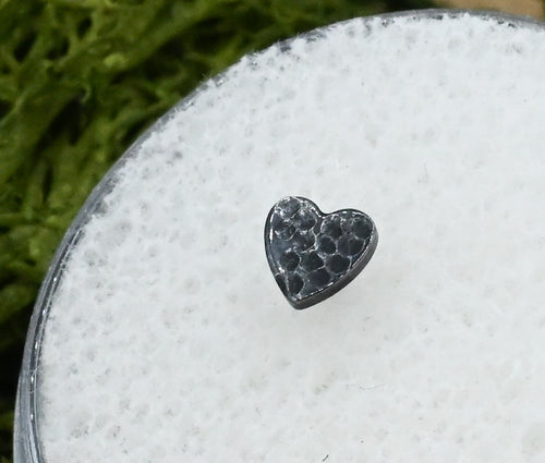 Hammered Black Niobium Heart