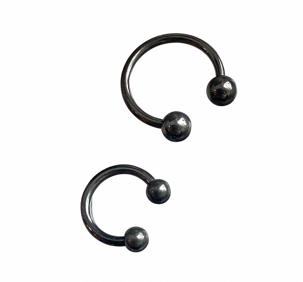 16g Black Niobium Circular Barbell (Horseshoe) by Anatometal