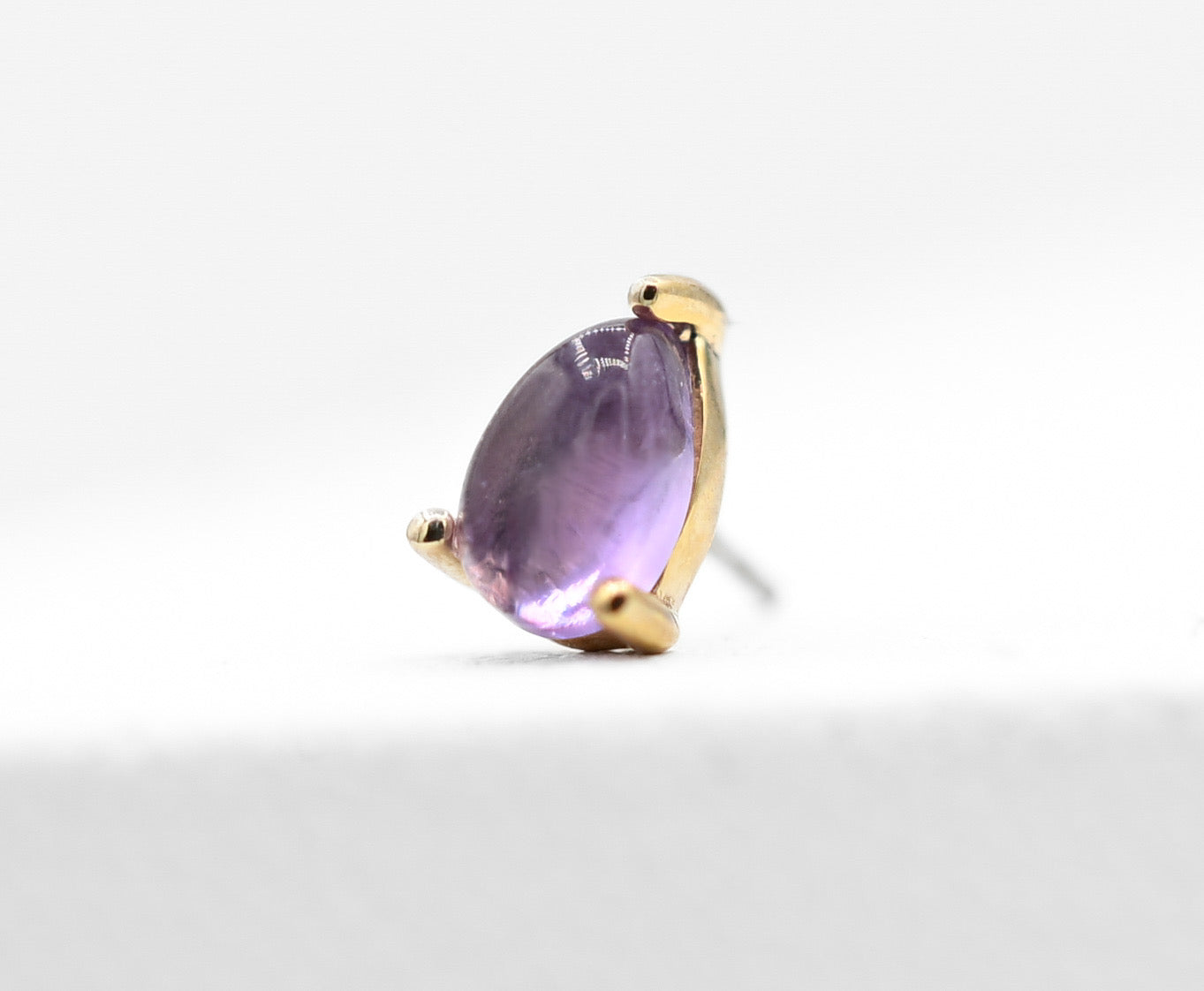Amethyst Prong Pear by Buddha Jewelry