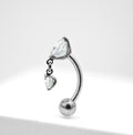 TOP Dangle Prong-Set Faceted Gem Navel Curve by Industrial Strength