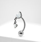TOP Dangle Prong-Set Faceted Gem Navel Curve by Industrial Strength