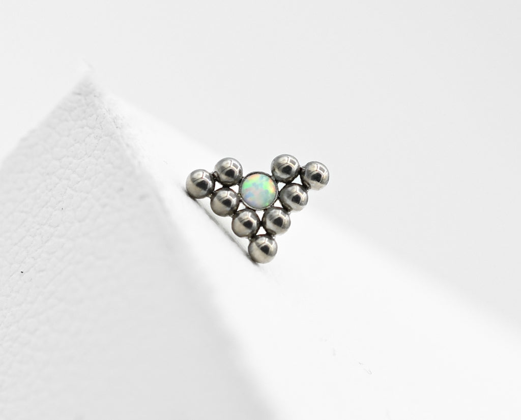 Haute Couture Gem with Triple Beaded Trinity Accents (11HT-9A) by LeRoi Fine Jewelry