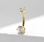 6-Prong Gold Navel Curve by LeRoi Fine Jewelry