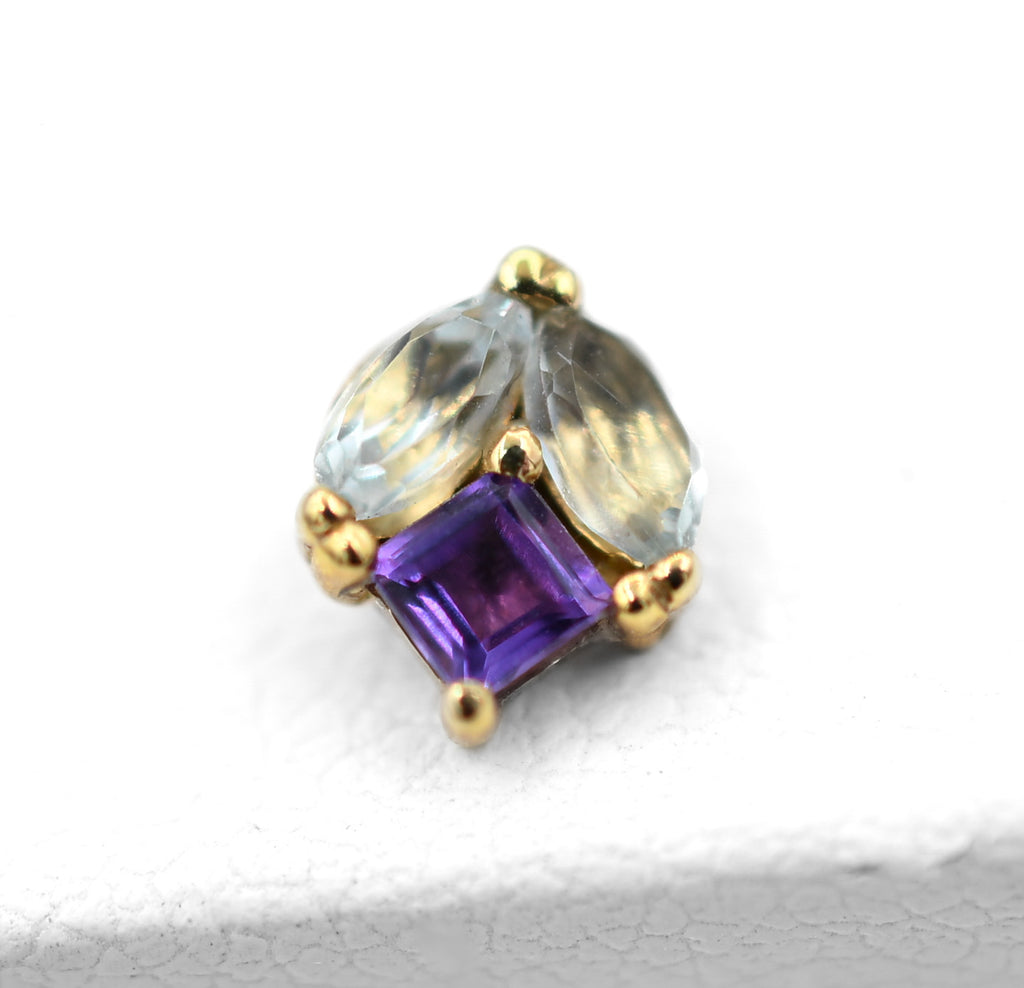 Bloom (Sky Blue Topaz + Amethyst) by Quetzalli Jewelry