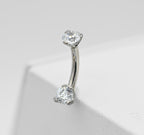 Prong-Set "Small Bottom" Navel Curve Round-Cut by Industrial Strength (4mm/4mm)
