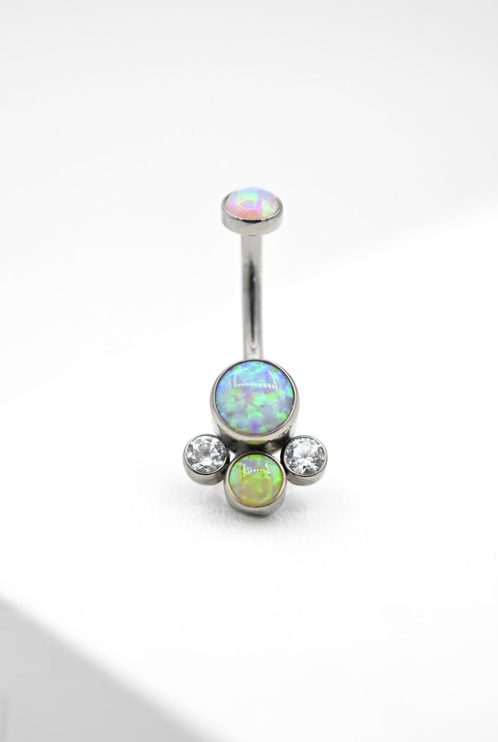 Cluster Navel Curve (Pink & Yellow Opal) by Anatometal