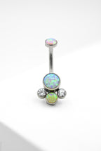 Cluster Navel Curve (Pink & Yellow Opal) by Anatometal