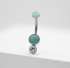(1-N) Natural Stone Navel Curve Double Bottom Gem by LeRoi