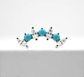 Sara Marquise and Round Fan with Turquoise and CZ by BVLA