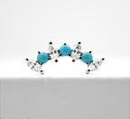 Sara Marquise and Round Fan with Turquoise and CZ by BVLA