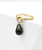 Black Spinel Briolette Charm by Diablo Organics