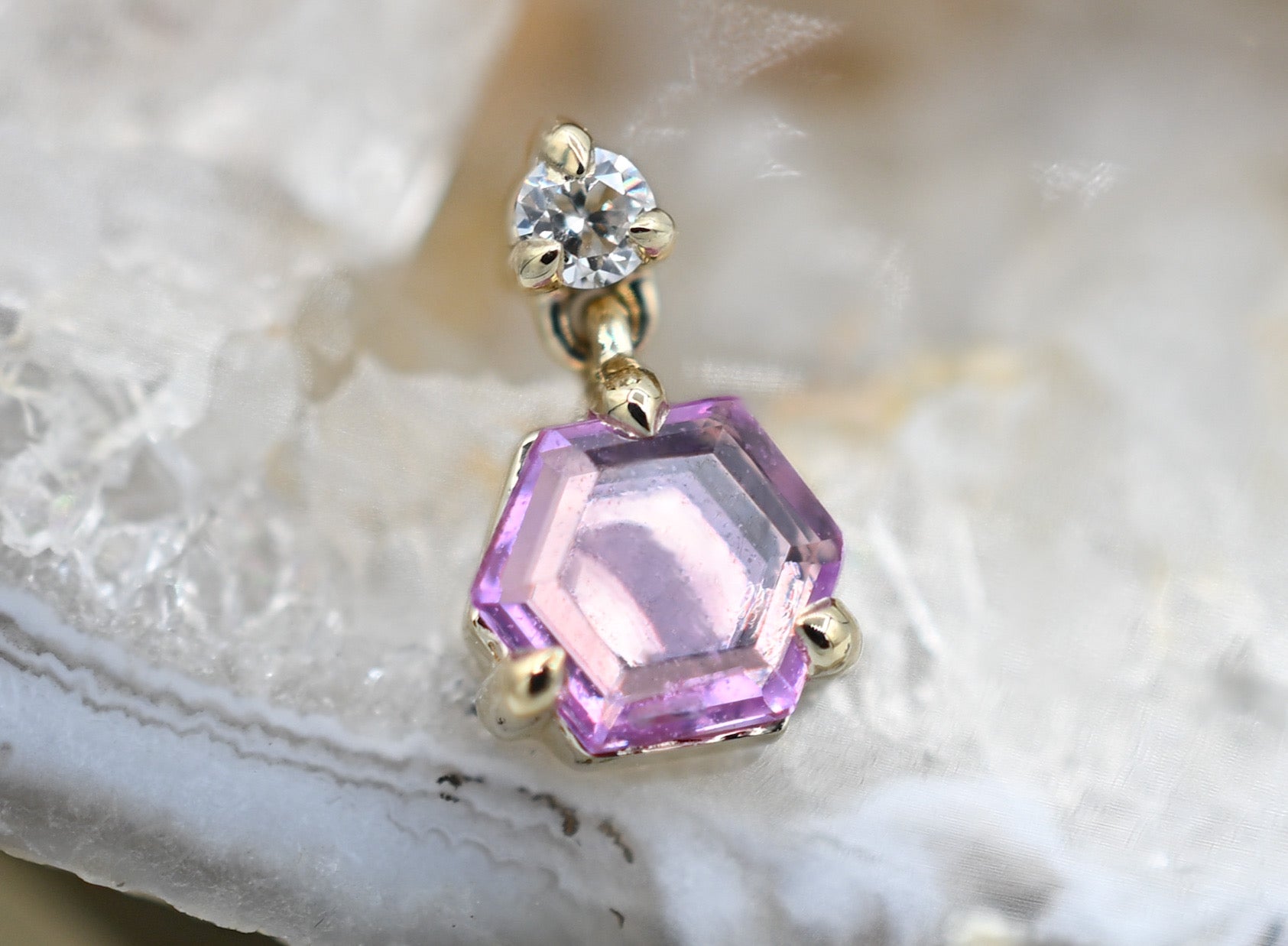 Scarlett with Portrait Cut Pink Sapphire by Modern Mood