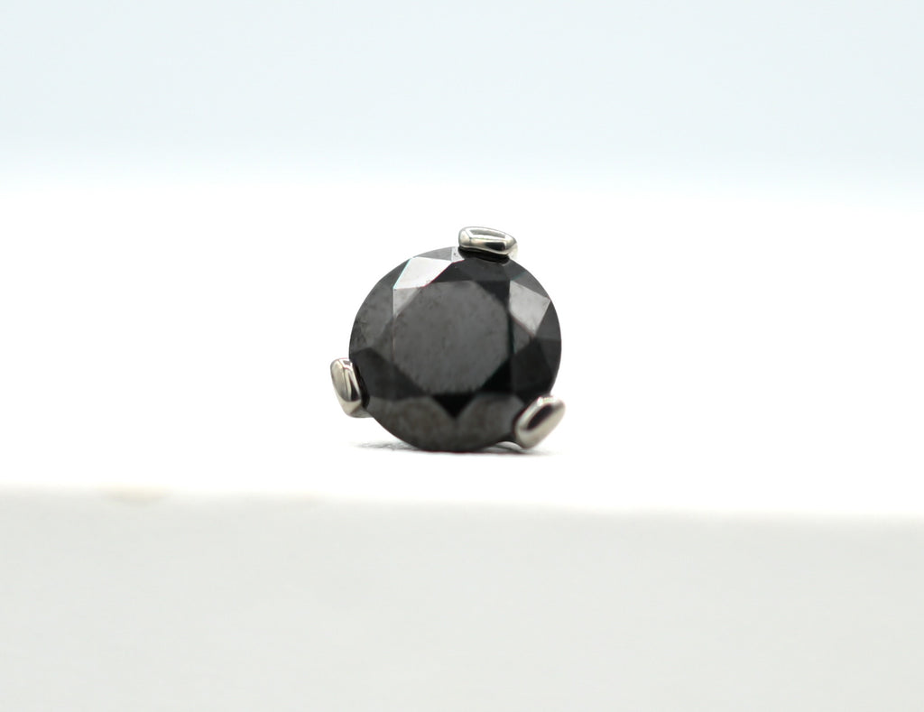 Prong Brilliant Cut 6mm CZ Threaded End