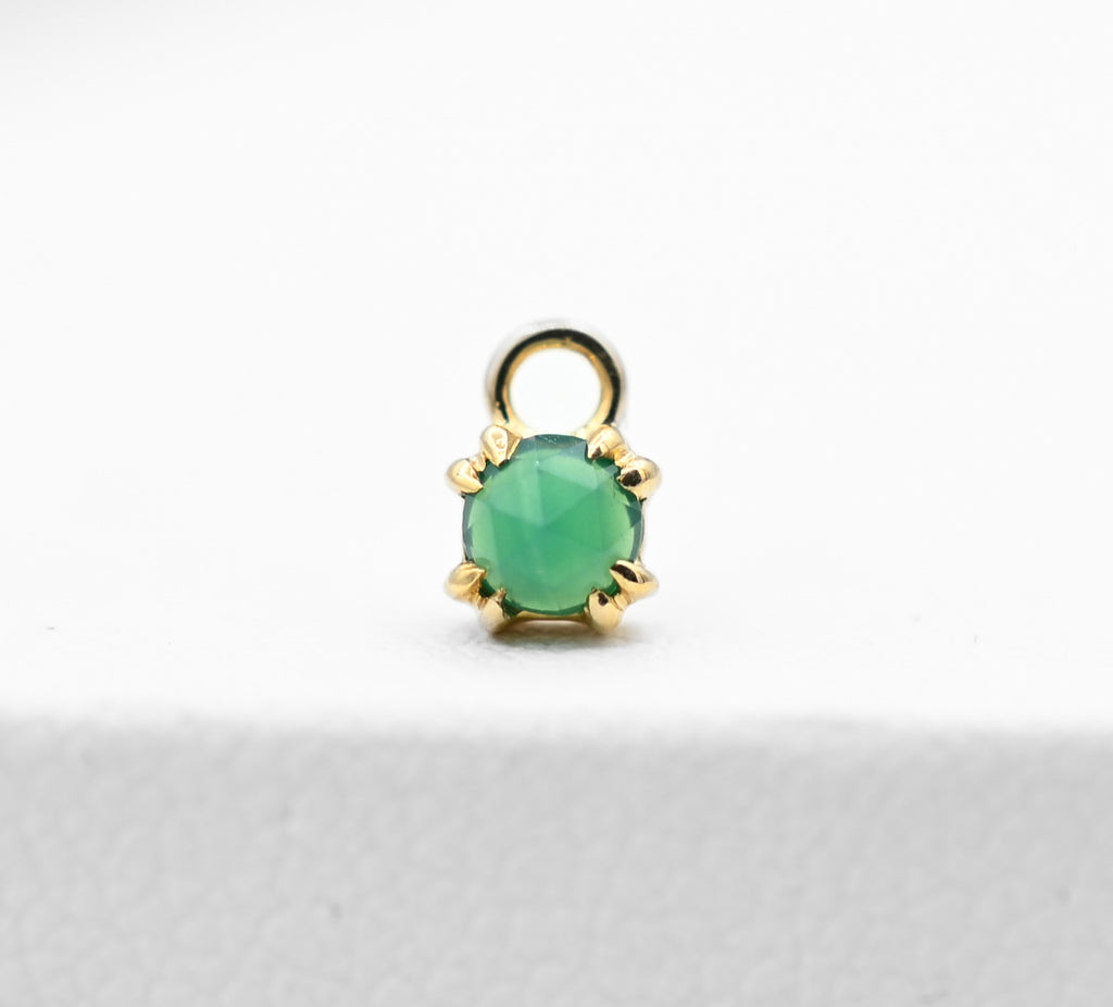 Rose Cut Green Chalcedony Charm by Modern Mood