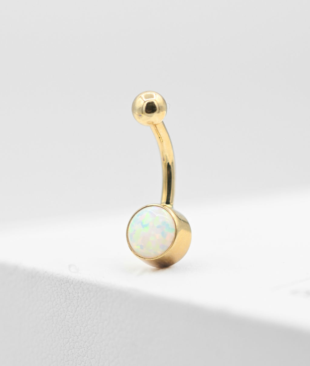 Gold Opal Navel Curve by Body Gems