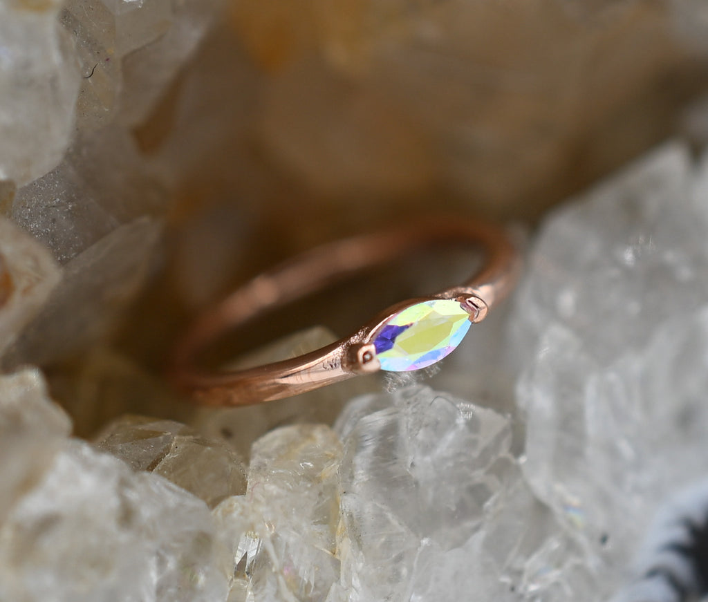 Zuri Mercury Mist Seam Ring by Buddha Jewelry