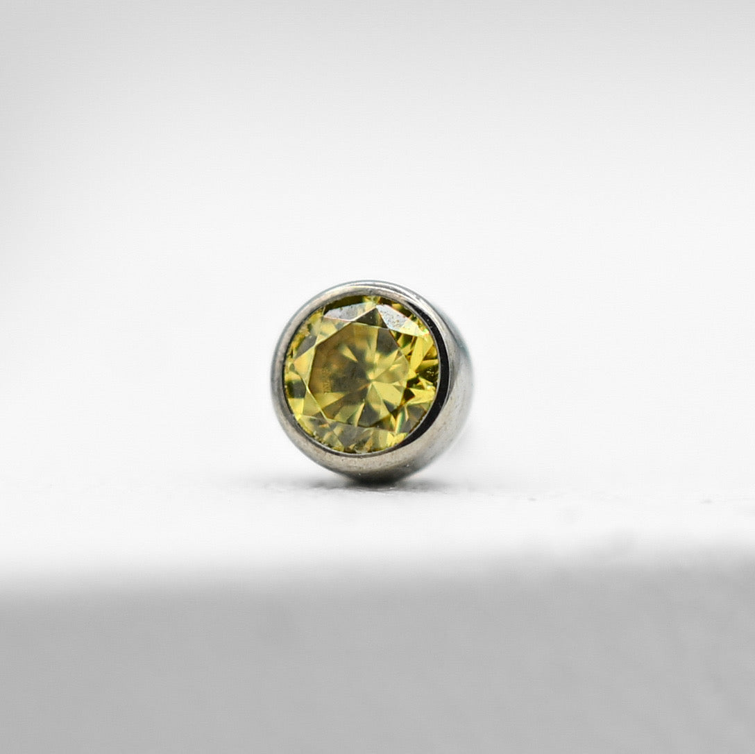 Citrine Yellow CZ Bezel by NeoMetal