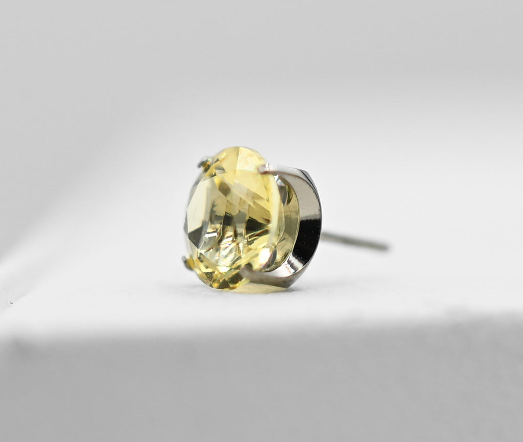 Citrine Yellow CZ Prong by NeoMetal