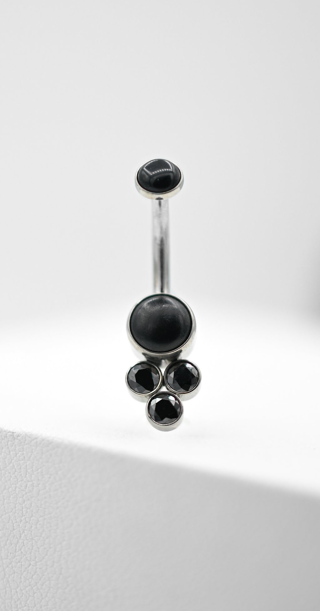 Bijoux Navel Curve (3-N) Onyx + Black CZ by LeRoi Fine Jewelry