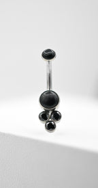 Bijoux Navel Curve (3-N) Onyx + Black CZ by LeRoi Fine Jewelry