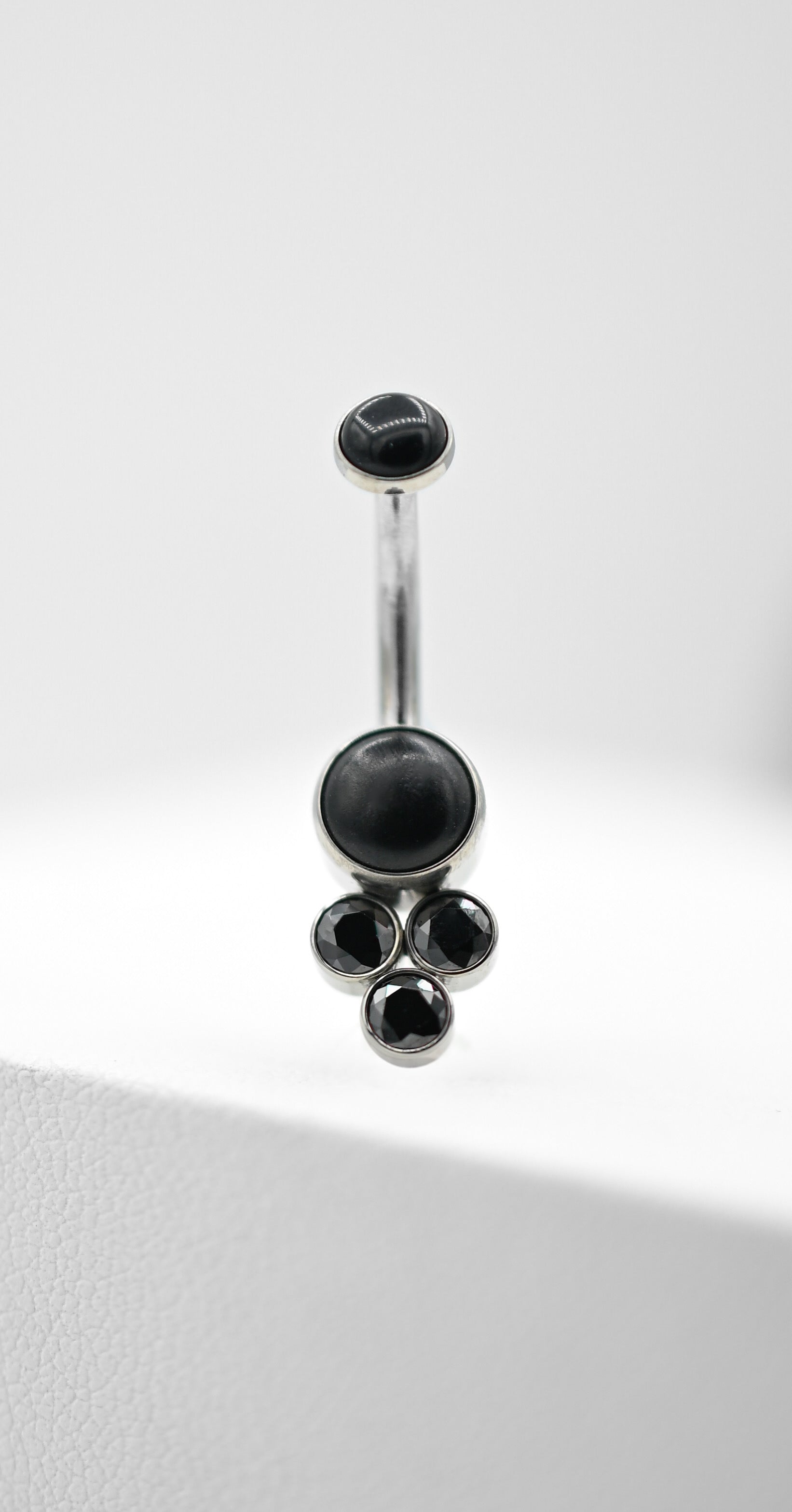 Bijoux Navel Curve (3-N) Onyx + Black CZ by LeRoi Fine Jewelry
