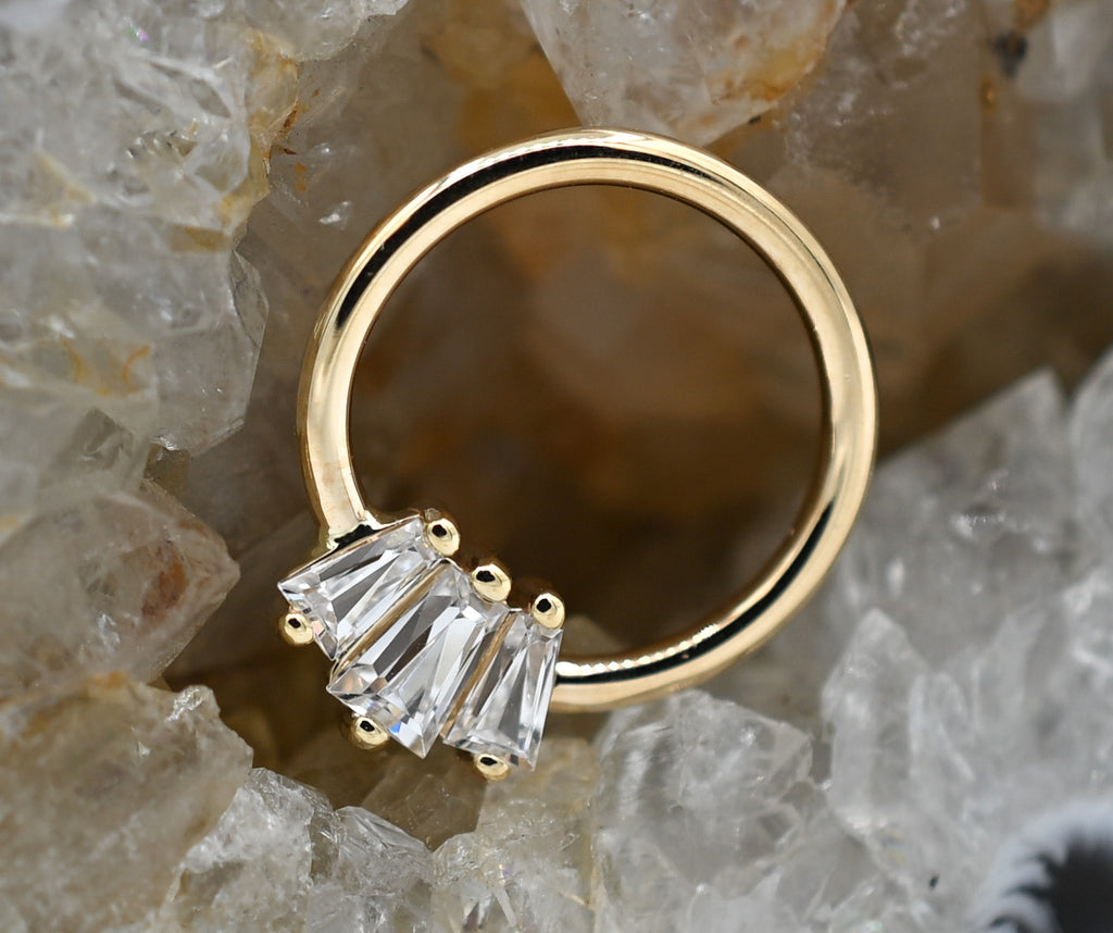 Gemma Trios CZ Seam Ring by Buddha Jewelry