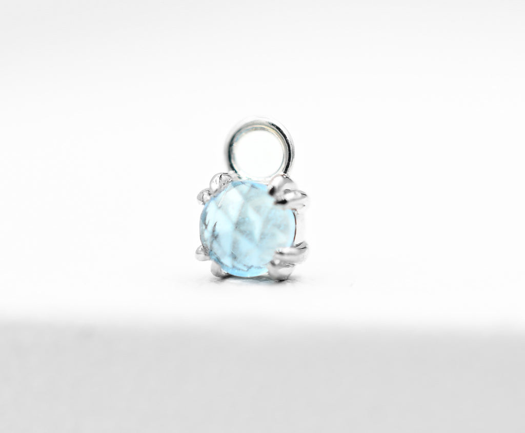 Rose Cut Swiss Blue Topaz Charm by Modern Mood