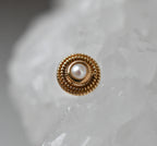 14ga Round Milgrain with Pearl by Body Gems