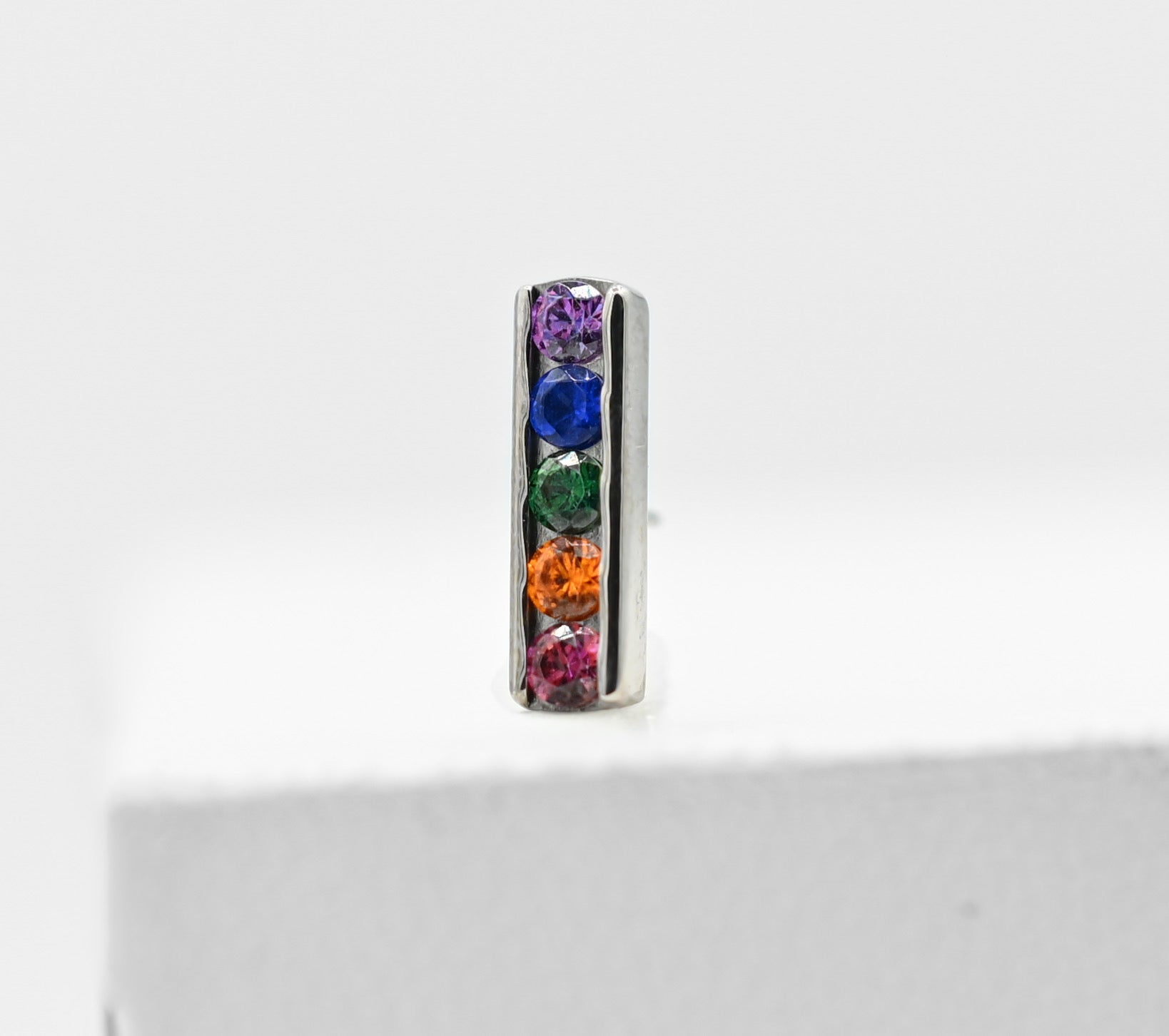 Rainbow 5-Gem Channel Threadless End by Industrial Strength