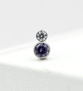 Bezel Set Two Gem Faceted Cluster by NeoMetal