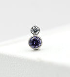 Bezel Set Two Gem Faceted Cluster by NeoMetal