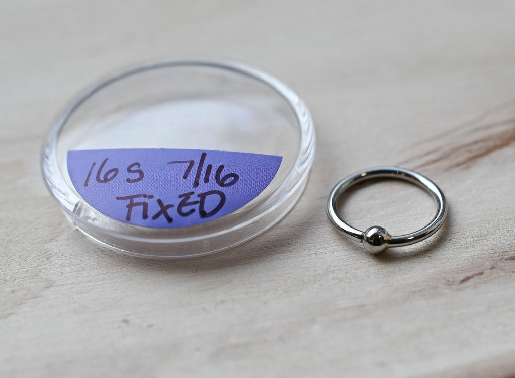 16g Stainless Steel Fixed Bead Ring by Anatometal