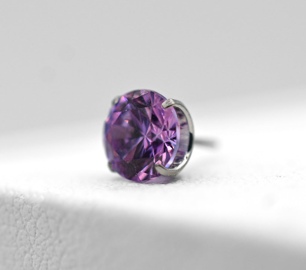 Fancy Purple CZ Prong by NeoMetal