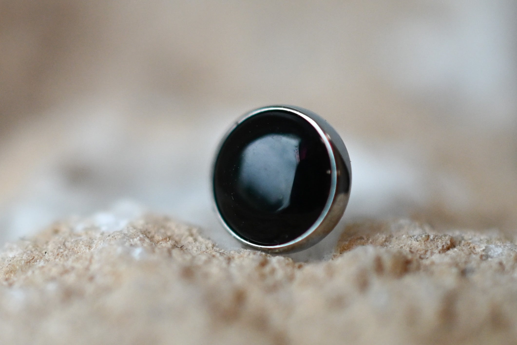 Titanium Black Onyx Cabochon by Junipurr Jewelry
