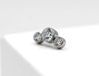 Titanium Curved 3 Gem Cluster by Junipurr Jewelry