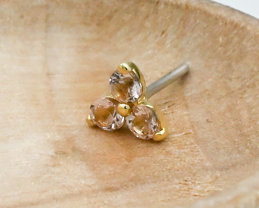 Trio with Colored CZ by Anatometal