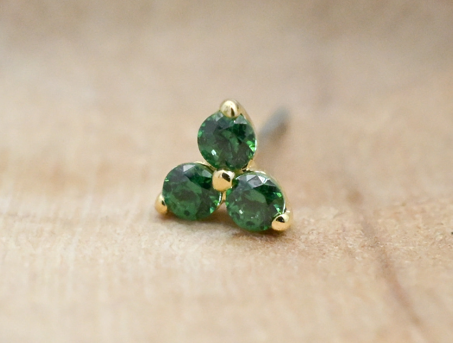 Trio with Colored CZ by Anatometal