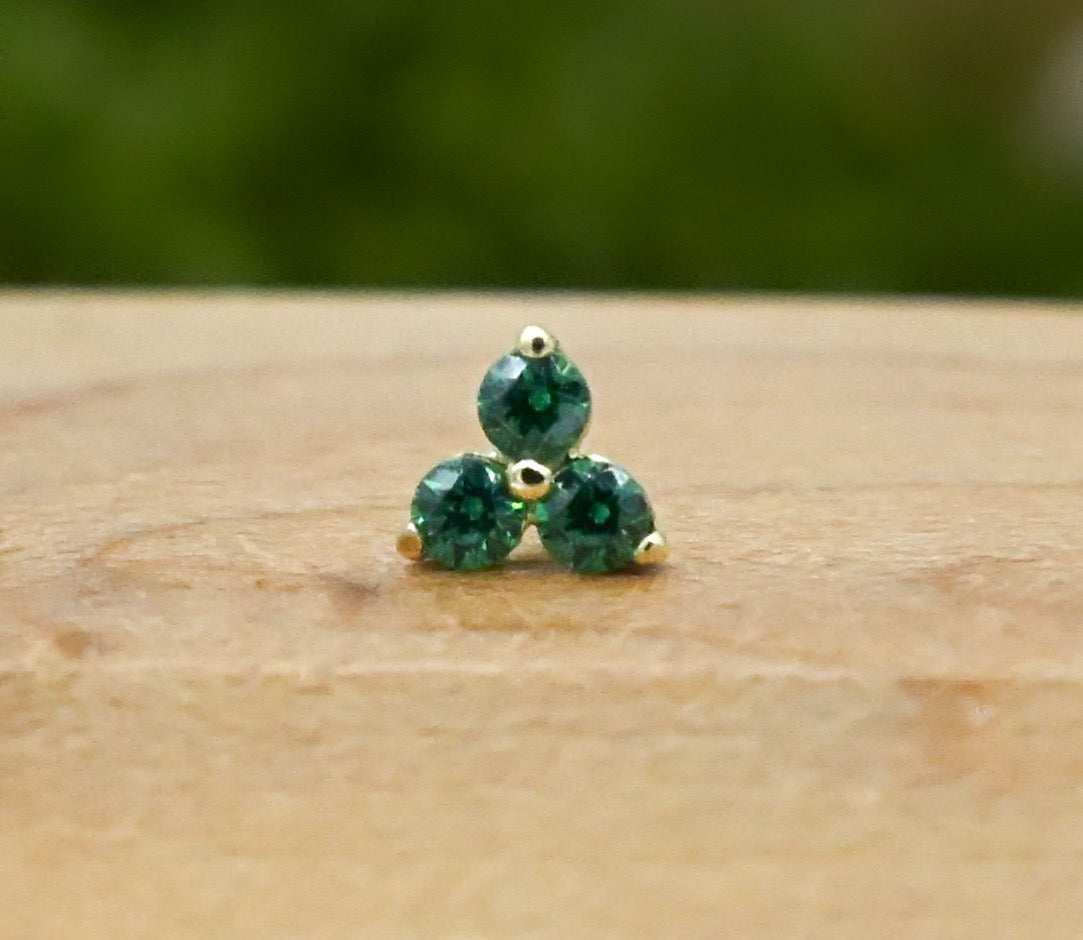 Trio with Colored CZ by Anatometal