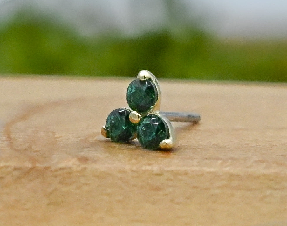 Trio with Colored CZ by Anatometal